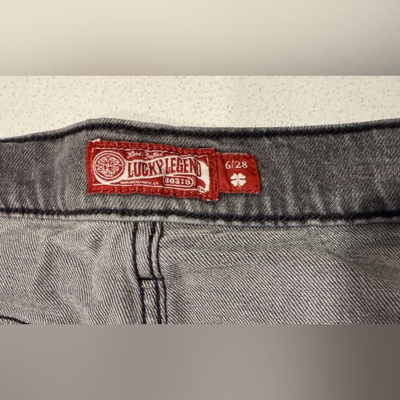 Lucky Brand Gray Jean Shorts with Pink Floyd and Rainbow Accents - Picture 5 of 7